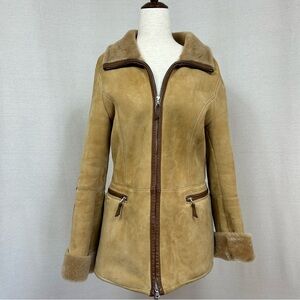 GIMO’S Original Shearling Leather Vintage Women’s Coat Jacket